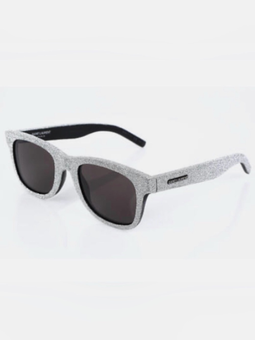 Saint Laurent SL51 052 Square Silver Glitter Sunglasses with Dark Lenses